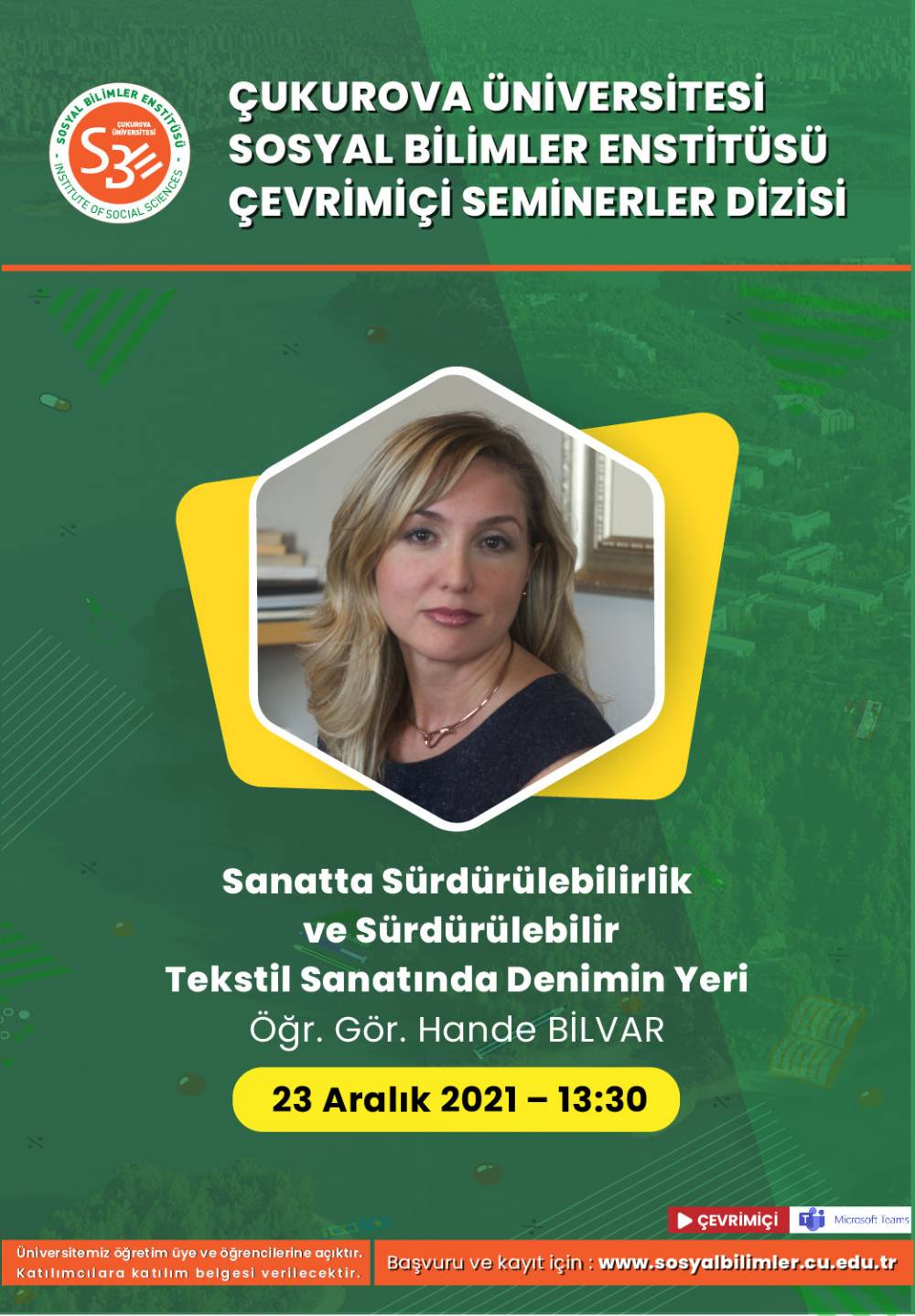 Sanatta Sürdürülebilirlik ve Sürdürülebilir Tekstil Sanatında Denimin Yeri / Öğr. Gör. Dr. Hande BİLVAR Semineri